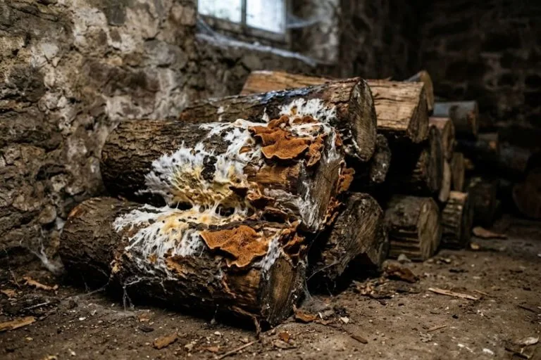 merule sur bois de chauffage